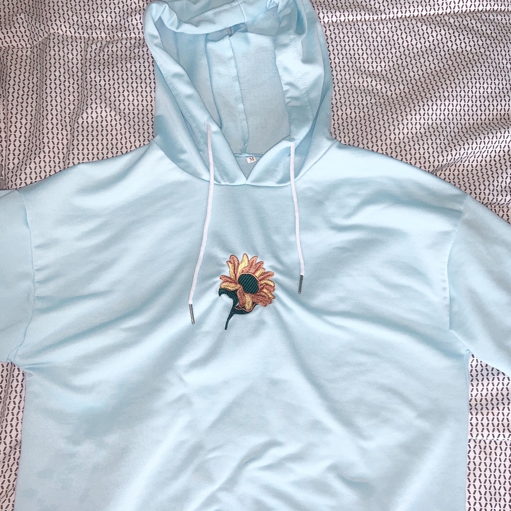 blue sunflower lightweight hoodie